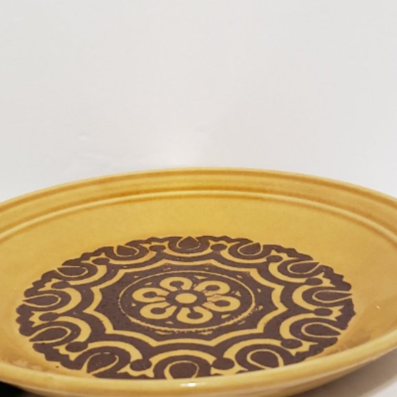 Vintage 1970's Salad Plate Mustard Brown 1970s - Picture 3 of 4